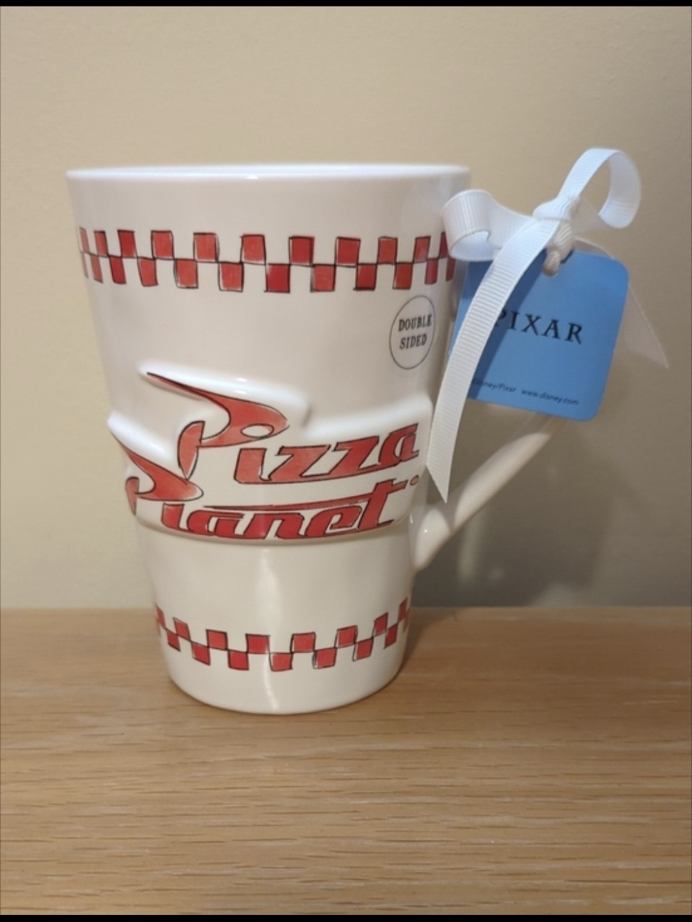 Rae Dunn Pixar Toy Story PIZZA PLANET Freshest in the Galaxy mug Brand New